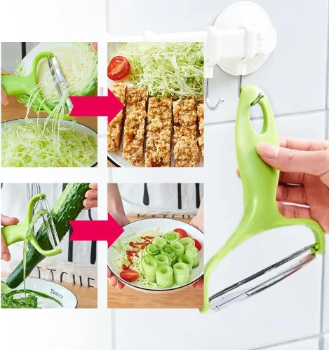 Miniatura 5 de Pelador de verduras de acero inoxidable, nuevas herramientas de cocina 2024, pelador de boca ancha para verduras y frutas, pelador multifuncional