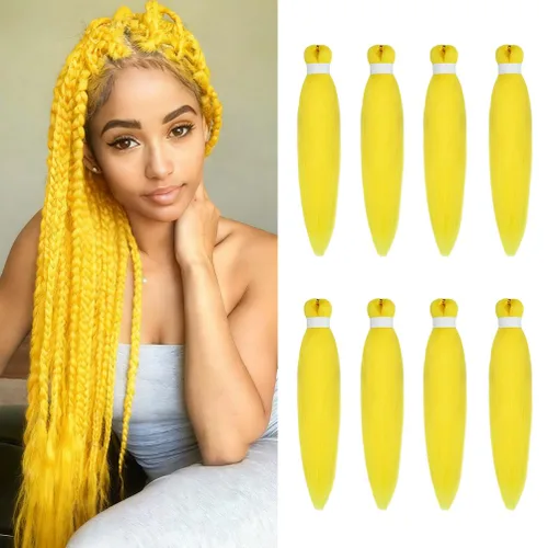 Miniatura 33 de 8 paquetes de extensiones preestiradas - 16 pulgadas de cabello trenzado premium, 55G/paquete, sin picazón, fijación en agua caliente, textura Perm