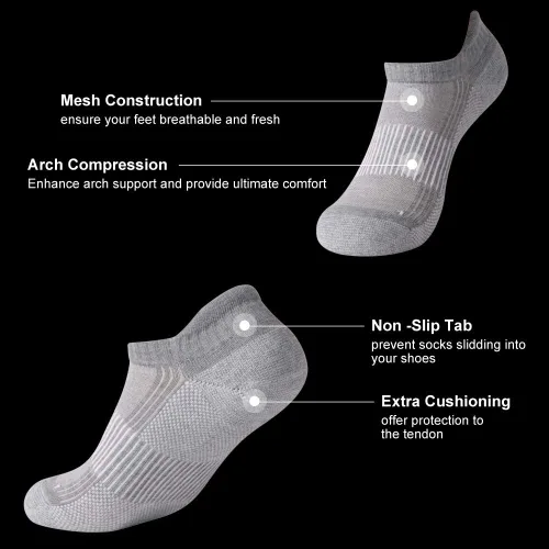 Miniatura 5 de Calcetines unisex de compresión de tobillo para fascitis plantar, soporte de arco de circulación, para golf, correr, senderismo