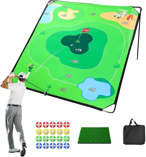 Juego de práctica de chipping de golf de 70"x70" - Juego de entrenamiento portátil para uso interior & exterior, mejora la precisión del juego corto