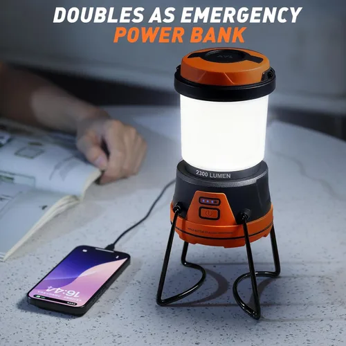 Miniatura 8 de Linterna LED recargable para campamento, cortes de energía, huracanes, emergencias, senderismo, exteriores, luz de supervivencia eléctrica brillante