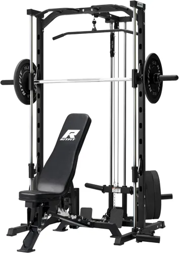 Miniatura 10 de RitFit Smith - Estante de potencia para máquina con sistema LAT-Pull Down, minas terrestres, barra de barra, clavijas de almacenamiento de placas