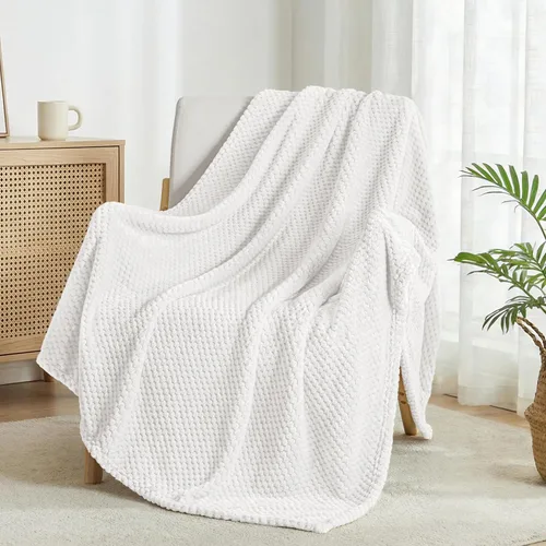 Miniatura 71 de Exclusivo Mezcla - Manta de vellón extragrande para sofá o cama, mantas supersuaves y cálidas con textura de gofre, acogedora, mullida y ligera Azul