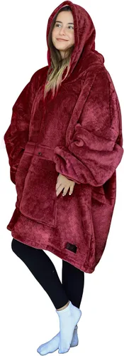 Miniatura 23 de Tirrinia Sudadera Manta de Gran Tamaño con Capucha, Mantas Sherpa Esponjosas Vestibles, Manta Sudadera Reversible y Acogedora, Regalo para Adultos #