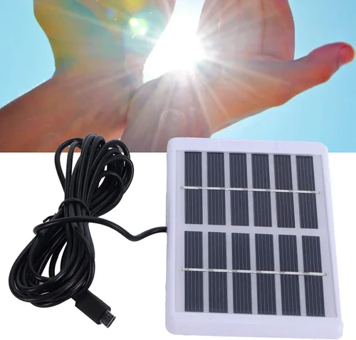 Miniatura 2 de TOPINCN Mini panel solar de 1.2W 6V, cargador solar USB con puerto micro USB, silicio policristalino, alta eficiencia, negro