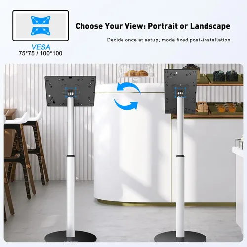 Miniatura 6 de AboveTEK Soporte de piso antirrobo para iPad, soporte de tableta de quiosco de seguridad robusto, soporte seguro ajustable en altura con mecanismo