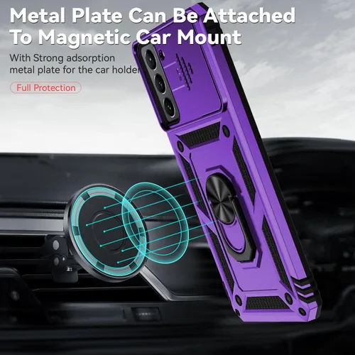 Miniatura 3 de Funda para Samsung Galaxy S21 Plus con cubierta para lente de cámara, protector de pantalla HD, probado contra caídas de grado militar, soporte