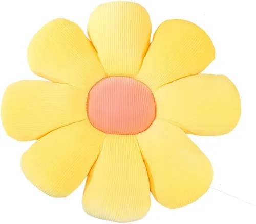 Miniatura 7 de ELONEL Almohada con forma de flores, asiento de oficina, cojín de automóvil, color crema (21.6 pulgadas)