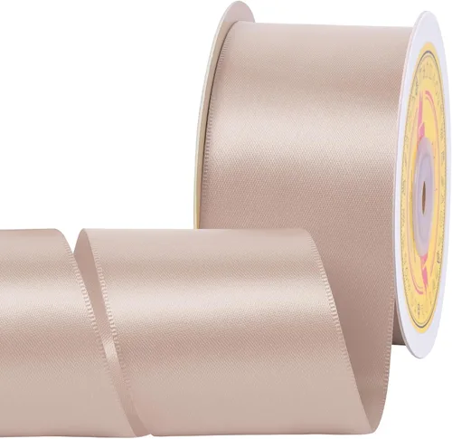 Miniatura 79 de Cinta de satén blanca antigua de doble cara de 1-1/2 pulgadas x 50 yardas, cinta de poliéster para envolver regalos, día de San Valentín, bodas
