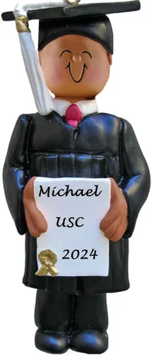 Miniatura 6 de Graduate Class of 2025 - Adorno de Navidad personalizado para hombre (piel clara), escuela secundaria, universidad, doctorado, escuela de medicina