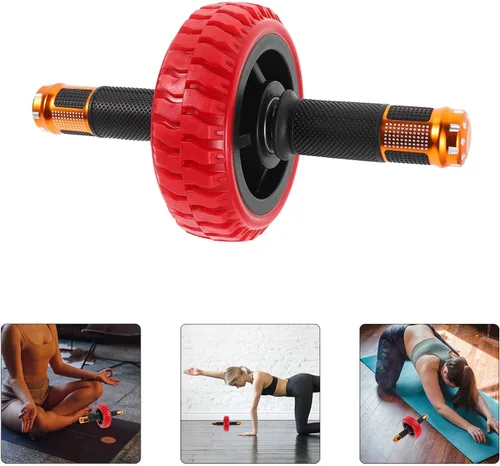 Miniatura 8 de Rueda de rodillo de abdominales portátil para gimnasio en casa, entrenamiento muscular abdominal, rodillo de entrenamiento muscular compacto,
