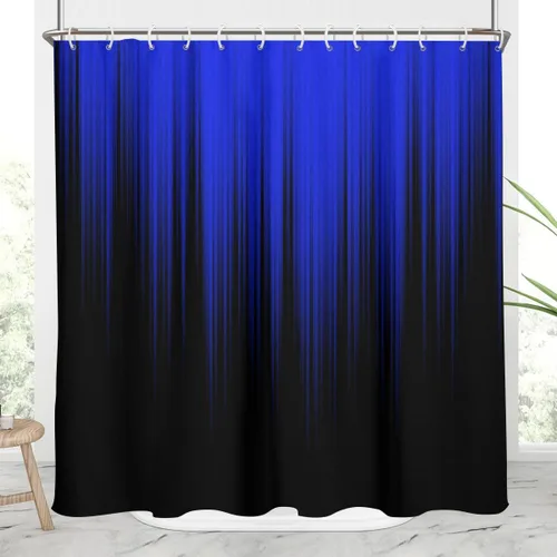 Miniatura 29 de AAtter - Cortina de ducha negra y gris con arte abstracto ombre gótico gótico estético para hombres, extra larga XL grande, de tela para decoración