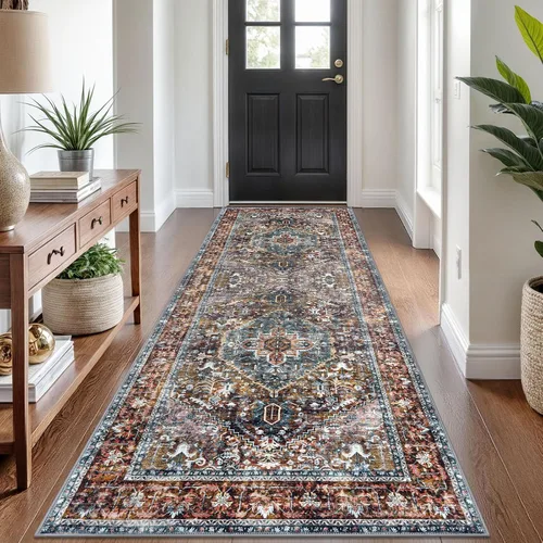 Miniatura 86 de KOZYFLY Alfombra Pequeña de Área 2x3 Pies Alfombras para Entrada Lavable Boho Alfombra de Entrada Antideslizante Tapete de Puerta Interior Entrada