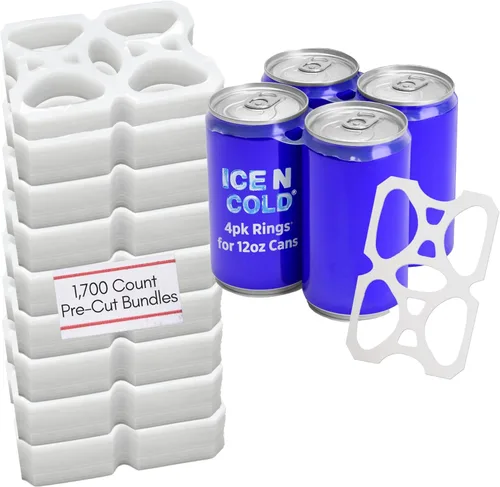 Miniatura 6 de ICE N COLD Paquete de 4 anillos (rollo de 1000 quilates) ajuste universal, se adapta a todas las latas de cerveza/soda de 12 onzas Envío rápido