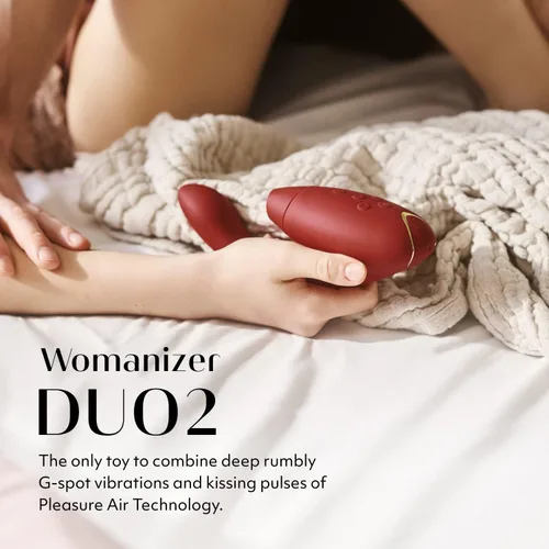 Miniatura 2 de Womanizer Duo 2 Vibrador de conejo succión de clítoris, juguete sexual vibrador de punto G, 14 niveles de intensidad y 10 modos de vibración
