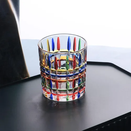 Miniatura 5 de Copas de Bebida Coloridas, Vasos de Agua Pintados a Mano, Vasos de Agua Multicolor, Copas de Vino y Whisky, Vasos de Tumblar (para cubitos de hielo)