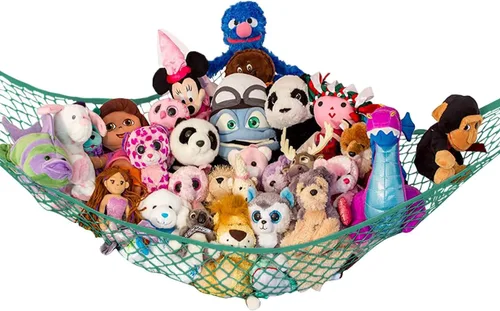 Miniatura 14 de Lilly's Love Hamaca para animales de peluche, organizador colgante de esquina, almacenamiento de juguetes, red de almacenamiento de animales