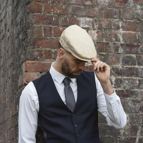 Miniatura 3 de Newsboy - Gorra para hombre, gorra plana, sombrero de hiedra, gorras para hombre, gorro Gatsby, 100% lino Newsboy