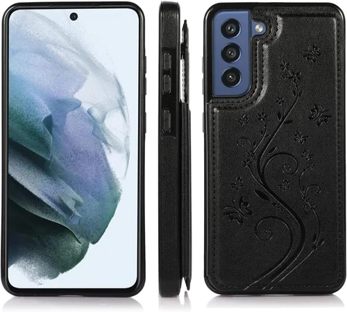 Miniatura 4 de Funda de teléfono para Samsung Galaxy S21 FE Gaxaly S 21 FE 5G con protector de pantalla de vidrio templado, tarjetero con soporte para tarjetero