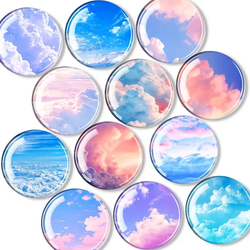Miniatura 7 de Qualsen Imanes para nevera, imanes decorativos de vidrio, bonitos imanes fuertes para refrigerador, pizarra blanca, casillero, aula, cocina, oficina