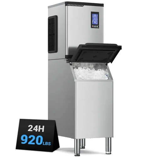 Miniatura 11 de Commercial Ice Machine 550LBS/24H,Storage 400LBS,Large Industrial Ice Maker,Ice Ready in 5-15min,with Self-Cleaning Mode,with Timing Function,30