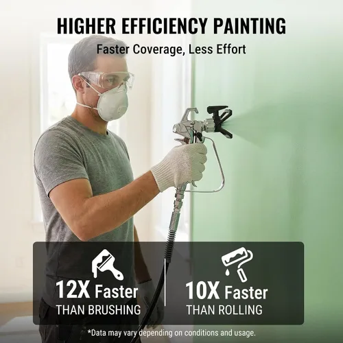 Miniatura 6 de WORKPRO Pulverizador de pintura sin aire de 700 W, 2900 PSI, pulverizador de pintura eléctrico sin adelgazamiento de alta eficiencia con varilla