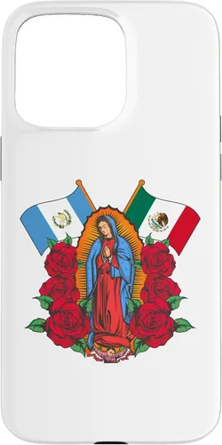 Miniatura 30 de Funda para iPhone 13 Pro Max Virgen de Guadalupe con bandera de Guatemala y México