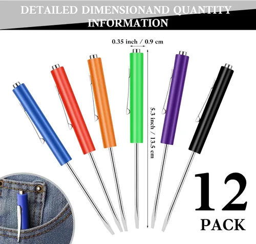Miniatura 2 de 12 piezas de destornilladores de bolsillo mini con puntas y destornillador de bolsillo magnético con una sola punta para mecánica, electricista Con