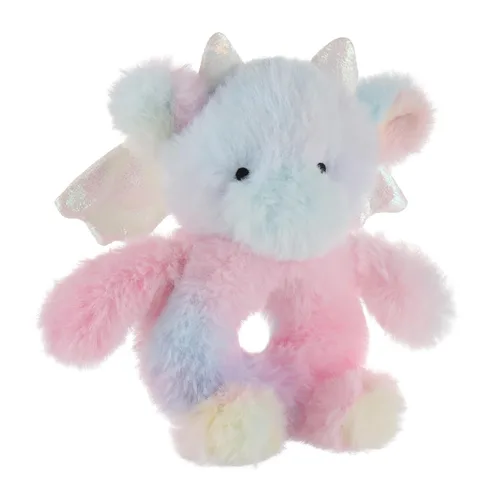 Miniatura 3 de Apricot Lamb Sonajero suave de dragón colorido para niños y niñas, juguete de sonajero de peluche adorable para el recién nacido, 0-3 meses, 0-6