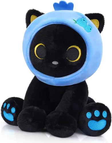 Miniatura 26 de Peluche de gato negro con manzana roja, regalo de agradecimiento para profesores, agradecimiento por ayudarme a crecer, bonito peluche de gato de 8