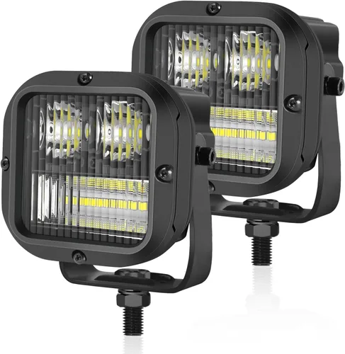 Miniatura 17 de Cubo de luz LED todoterreno de 3 pulgadas, luz de marcha atrás CREE Combo cuadrado LED cubo de luces de zanja de trabajo, barra de luz de respaldo