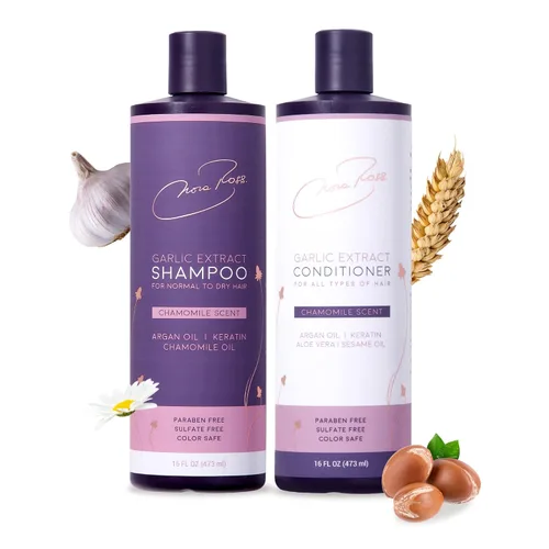 Nora Ross - Juego de champú y acondicionador diario con aroma a manzanilla, champú espesante y acondicionador hidratante, fórmula segura para el