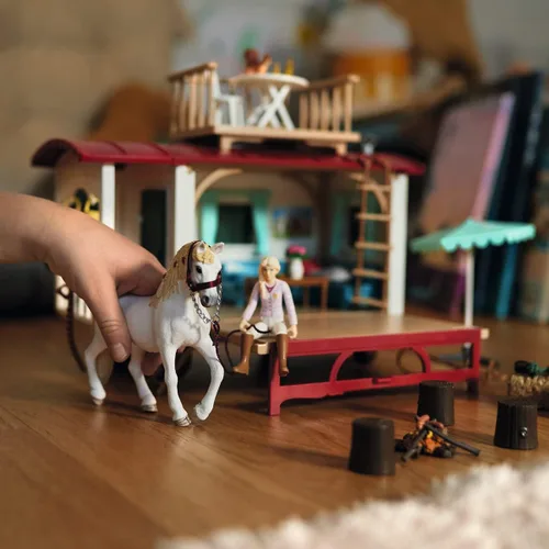 Miniatura 2 de Schleich Horse Club - Juego de 95 piezas Sofia's Secret Camper con balcón extraíble en la azotea - Incluye figuras de cámper, caballo y jinete
