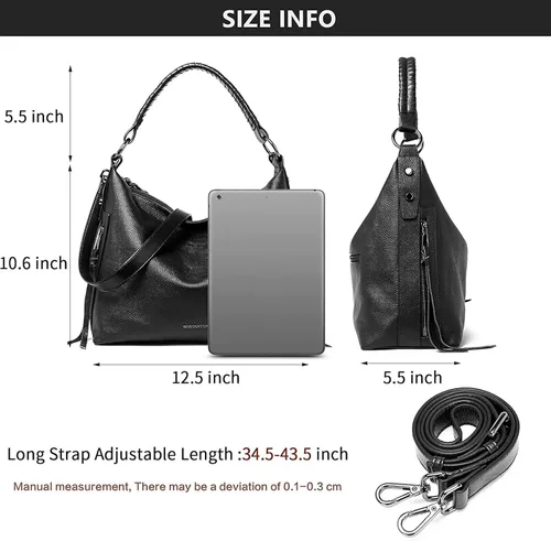 Miniatura 6 de BOSTANTEN Bolso de mano de cuero para mujer, bolsos de hombro