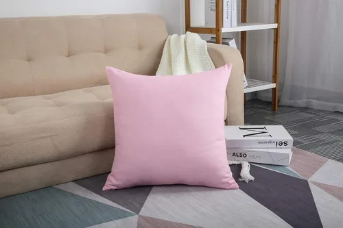 Miniatura 8 de TangDepot Fundas de almohada decorativas hechas a mano de lona de algodón 100% sólida/Fundas de cojín, (22"x22", rosa salmón)