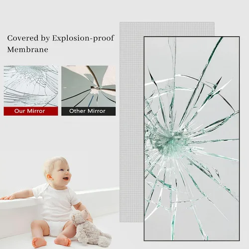 Miniatura 7 de KIAYACI Espejo de gran tamaño de longitud completa, espejo de pared inclinado, espejo grande para colgar en la pared, espejo horizontal o vertical