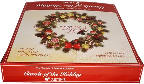 Miniatura 6 de JUSTIME Reloj de pared luminoso Polaris Silent Night de 14 pulgadas 12 villancicos de Navidad, movimiento de barrido silencioso, decoración