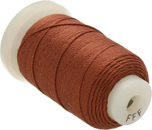 Miniatura 36 de The Beadsmith Cordón de seda pura – Castaño, tamaño E (0.325 mm/0.0128"), 200 yardas (600 pies), carrete de 1/2 onza