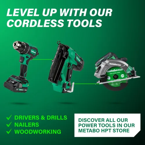 Miniatura 13 de Metabo HPT Taladro Percutor Inalámbrico MultiVolt™ de 18V, Destornillador de Impacto, Sierra Recíproca, y Linterna Kit Combinado de 4 Piezas