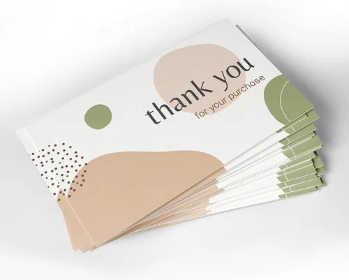 CLEVER SIGNS Paquete de 200 tarjetas de visita de agradecimiento por tu compra, diseño elegante y profesional, recomendadas para minoristas en