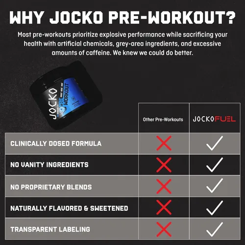 Miniatura 5 de Jocko Fuel Ultimate Polvo Pre-Entrenamiento - Bebida energética en polvo para antes del entrenamiento para hombres y mujeres - Mezcla nootrópica sin