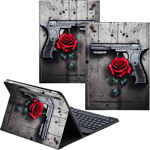Miniatura 99 de Funda para Samsung Galaxy Tab S6 Lite 2022/2020 Teclado Inalámbrico Desmontable y Cubierta De Soporte De Cuero PU Funda Protectora Para Samsung