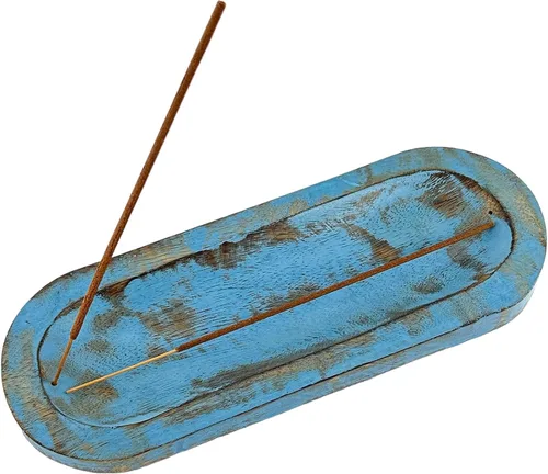 Soporte de incienso de madera tallado a mano, atrapasamanos de insence, soporte para palitos de incienso para decoraciones de mesa, bandeja de