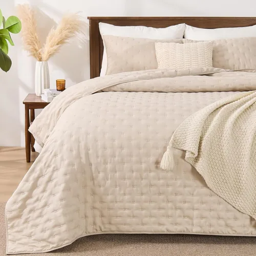 Miniatura 10 de EMME Colchas Juegos de Ropa de Cama Tamaño Queen Colcha Azul Marino, Juego de Cama Suave y Ligero Prelavado, Cubrecama de Microfibra Reversible
