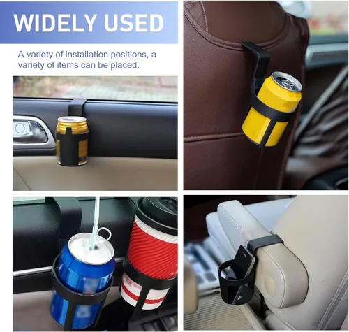 Miniatura 6 de 2 portavasos para automóvil, portátil, antideslizante, diseño antifricción, almacenamiento en el automóvil para bebidas, teléfono, taza de té Negro