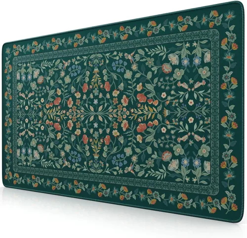 Miniatura 18 de iCasso Alfombrilla de mouse estética pequeña con diseño floral, mini alfombrilla de mouse portátil rosa, antideslizante y cómoda, de tela para mouse