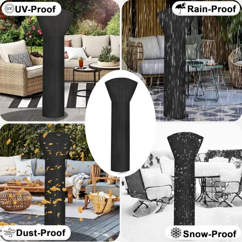Miniatura 7 de OutdoorLines Fundas impermeables para calentadores de patio al aire libre con cremallera y bolsa de almacenamiento, a prueba de polvo, resistente a