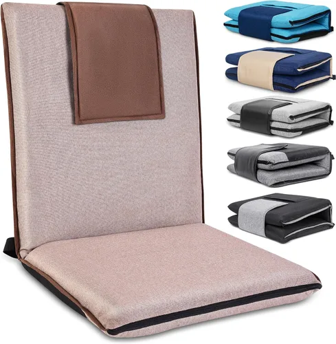 Miniatura 12 de Silla de Piso con Soporte para la Espalda, Silla de Piso Ajustable de 14 Posiciones, Asiento Portátil en el Suelo para Adultos y Niños, Asiento