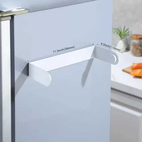 Miniatura 5 de DELITON Soporte magnético para toallas de papel - Estante multifuncional blanco con ajuste magnético fuerte para la mayoría de tamaños de toallas