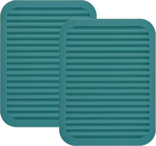 Miniatura 11 de Salvamanteles de silicona para platos y ollas, encimera, almohadillas calientes de mesa, soporte para cucharas, juego de 2 alfombrillas de secado L